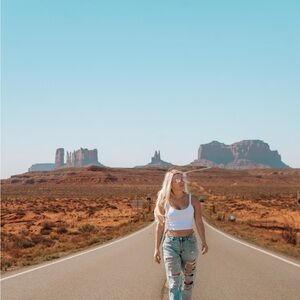 Trendy Distressed Light Blue Jeans